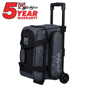 KR Strikeforce Hybrid X Black/Charcoal 2 Ball Roller Bowling Bag - Picture 1 of 3