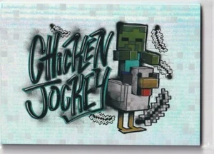 Panini Minecraft Treasure Sticker 2021 No. 131 Chicken Jockey Holo - Picture 1 of 1