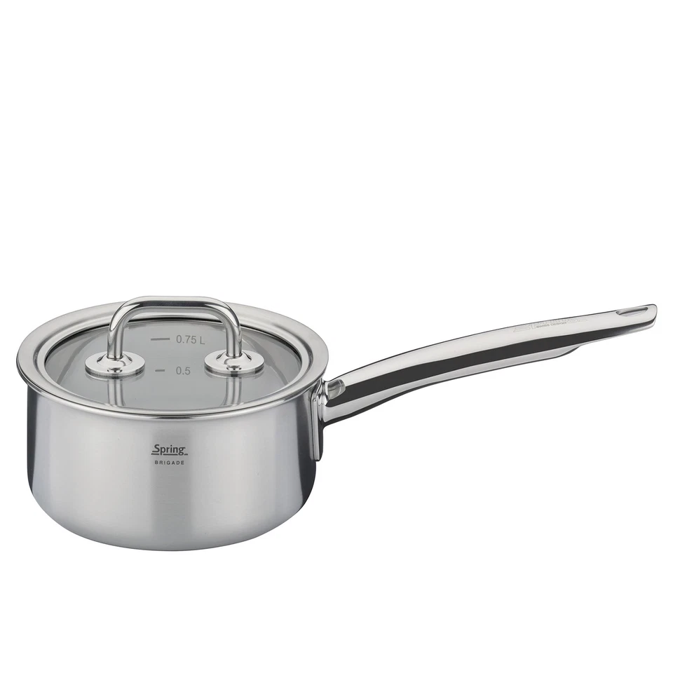 SPRING Stielkasserolle BRIGADE BASIC 14 cm 1,1 Liter mit Glasdeckel INDUKTION - Bild 1 von 1