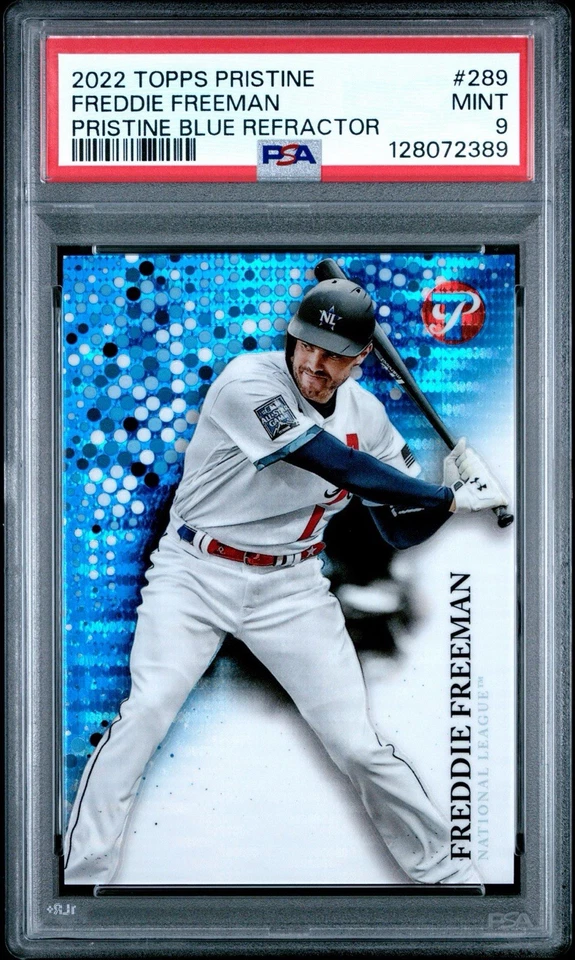 2022 Topps Pristine Blue Refractor /75 Freddie Freeman #289 PSA 9 MINT - Image 1 of 2