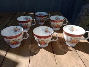 Royal Albert Desert Tan Tea Cups X6 Bone China Imperia Fruits Collection - Picture 1 of 9