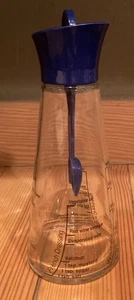 Emsa Salat Dressing Klarglas Shaker Flasche & Rezepte auf Glas blau Löffel & Rand - Bild 1 von 11