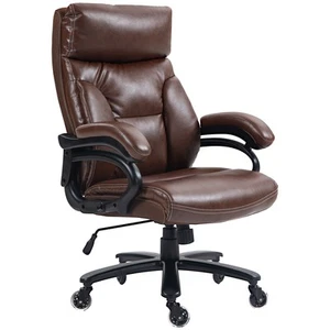 Big and Tall Office Chair, 400 lbs, Executive Computer Chair, Brown - Picture 1 of 11