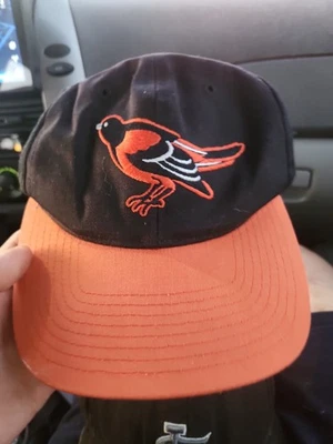 Vintage Baltimore Orioles Hat Cap Twins Enterprise Snapback Black Orange (Youth) - Image 1 of 2