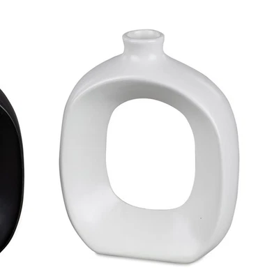 Porzellanvase LOCHDESIGN H. 16cm matt weiß Porzellan Formano WA - Bild 1 von 2