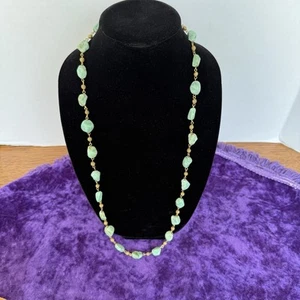 Womans Faux Turquoise & Goldtone Necklace Costume Jewelry - Picture 1 of 6