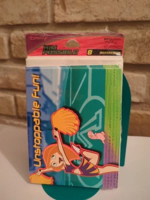 Приглашения на день рождения Kim Possible 8 мультфильм Disney винтаж - Изображение 1 из 2