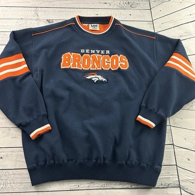 Sudadera De Colección Lee Sport Denver Broncos Cuello Redondo Para Hombre XL Azul  Foto 1 de 4