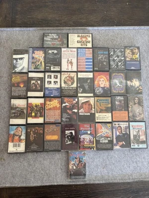Vintage Cassette Lot 36 Tapes Country Rock Pop Elton John Alabama Rolling Stones - Image 1 of 2