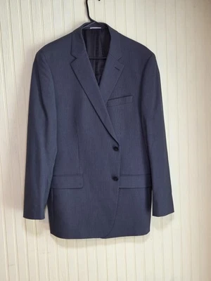 JF J Ferrar Blazer Mens 46R Slim Fit Blue Pattern Suit Jacket Sport Coat Modern - Image 1 of 4