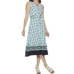 Dana Buchman Dress Midi A Line Fit & Flare V Neck Sleeveless Small - Picture 1 of 12