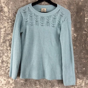 St Johns Bay Size S Ribbed Casual Sweater Blue Long Sleeve Outdoor - Picture 1 of 7