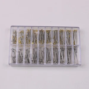 200x 10-28mm 1.3mm Diameter Assorted Watch Band Spring Bar Tubes Screw Lug Type - Picture 1 of 5