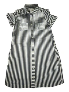 Vineyard Vines Shirt Dress Womens 4 Blue White Striped Margo Shore Seersucker - Picture 1 of 9