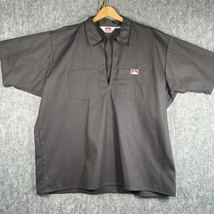 Ben Davis Short Sleeve Solid 1/2 Zip Shirt Mens 3XL Gray Work Made in USA - Picture 1 of 7