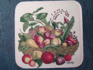 6 fabric pieces - FRUIT BASKET, "FURBER FRUIT", 8"x8" - Picture 1 of 1