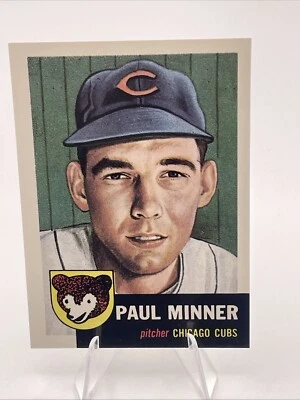 1991 Topps 1953 Archives #92 Paul Minner CHICAGO CUBS - Image 1 of 2