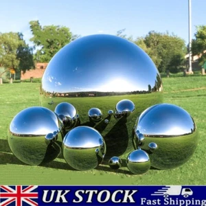 6pcs Gazing Balls Mirror Garden Spheres Stainless Steel Fence Outdoors Decor UK - Picture 1 of 9