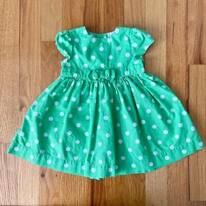 Vestito Carters bambina taglia 6 mesi manica corta pois verde brillante - Foto 1 di 4