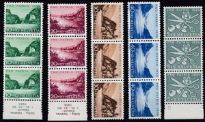 Schweiz 1956 MiNr. 627 - 631 ( Pro Patria ) postfrisch 3er Streifen, selten so a - Bild 1 von 1