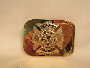 Vintage MATTITUCK NY New York Feuerwehr Ex-Chef Gürtelschnalle NYFD - Bild 1 von 4