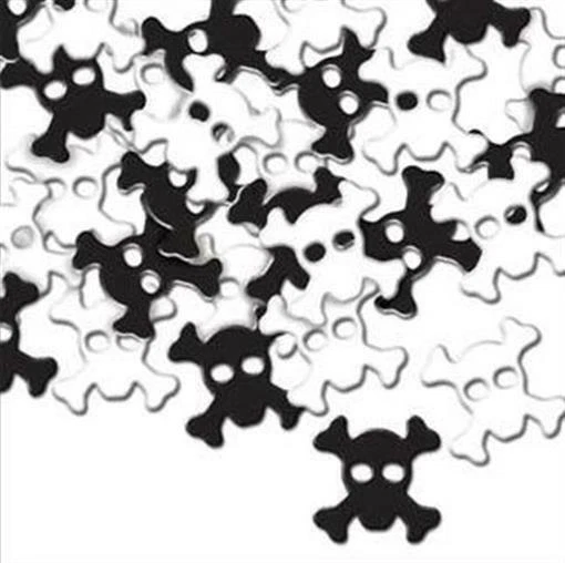 Calavera y Huesos Cruzados Fanci-Feti Lámina de Confeti 1oz Decoración Fiesta Pirata Foto 1 de 1