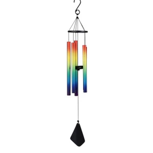 Wind Chime 90cm Rainbow Colours 5 Sound Tubes Metal Formano 681935 Garden Decoration - Picture 1 of 4