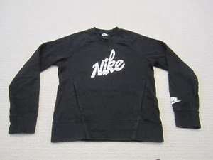 Nike Sweatshirt Boys Small Black White Pullover Lightweight Outdoor Pockets - Picture 1 of 8