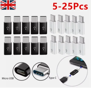 5-25X USB-C Adapter OTG USB Type C Male Connector to Micro USB Female Converter - Picture 1 of 26