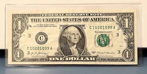 Billete de $1 2017 serie # 10201099 ¡Especial del IRS! - Imagen 1 de 4