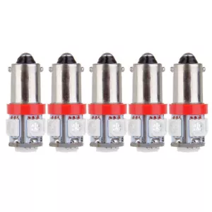 5x SUPER RED T11 BA9S-5SMD H6W 1985 1445 LED INTERIOR DOME LIGHT BULB LAMPS - Picture 1 of 9
