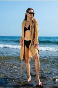 Women 100% Cotton Beachwear Bathrobe with Turkish Cotton Quality - Picture 1 of 2