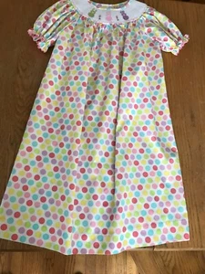 Easter Dress Southern Tots Smocked Embroidered Bunnies Bishop Dress Sz 6 NEW - Picture 1 of 12