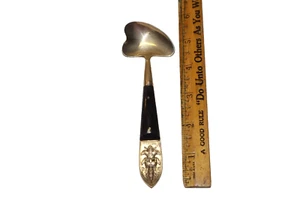 Vintage Thailand Buddha Gold & Black Wood - 5.5" Dipping Spoon - Picture 1 of 7