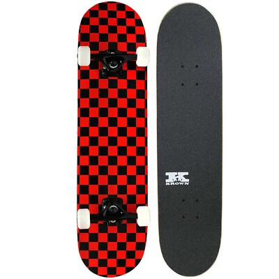 Krown KPC Skateboard Complete Black/Red Checker 7.75"