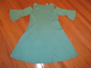 Isaac Mizrahi Aqua Open Shoulder Dress NWT S - Picture 1 of 8
