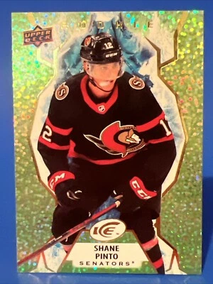 2021-22 Upper Deck Ice Shane Pinto Green Rookie Card #142 Ottawa Senators RC SP - Image 1 of 2