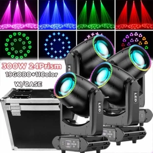 300W LED 24Prism Beam Moving Head Stage Light Gobo Spot Lighting DJ Disco DMX US - Picture 1 of 24