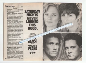 Vintage 1990 CHINA BEACH Magazine AD ~TWIN PEAKS~ Marg HELGENBERGER/Dana DELANY - Picture 1 of 1