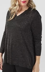 QVC Dannii Minogue Pullover hoher niedriger Saum mittelschwarz UVP £ 51 - Bild 1 von 4