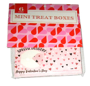 VALENTINE'S DAY MINI TREAT BOXES  ~ Set of 6 ~ Includes 6 Cupid's Cafe' Tags