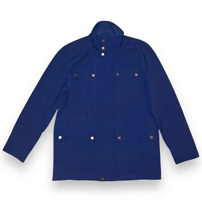 Club Room Jacket Men's Medium Navy Blue Full Zip Snap Four Pocket Field Utility - Image 1 of 4