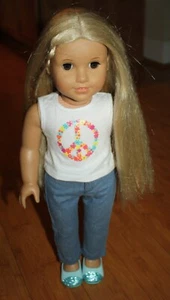 Muñeca American Girl 18" JULIE ALBRIGHT CON Traje "Hippie" 2014 con telas - Imagen 1 de 4