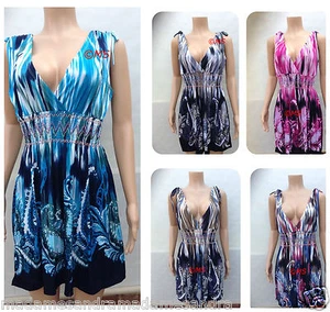 Espalda Abierta Mini Vestido Tiras Clubbing Stripper Clubwear de Verano 10 12 14 - Imagen 1 de 7