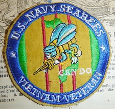 CAN DO - Patch - US NAVY SEABEES - Build and Fight Veteran - Vietnam War - #.332
