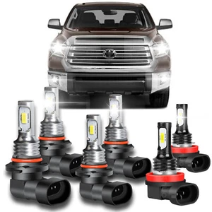 9005 9006 H11 LED Combo Headlight Fog Light Kit High Low Beam White 6000K 6pcs - Picture 1 of 17