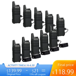 Radiotelefony dwukierunkowe dalekiego zasięgu Walkie Talkie Retevis RT22 VOX do szkoły / sklepu 10-pak - Zdjęcie 1 z 14