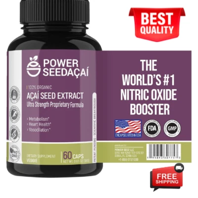 Suplemento dietético de apoyo al flujo sanguíneo Acai Seed Ext nuevo sellado 50 X antioxidantes Foto 1 de 4