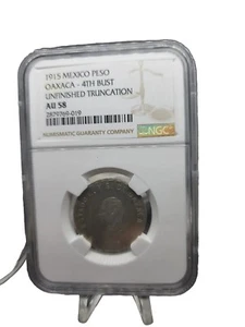 MEXICO 1915 ONE 1 PESO OAXACA SILVER NGC GRADED AU 58 MEXICO  REVOLUTIONARY 🇲🇽 - Picture 1 of 4