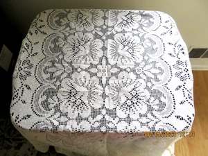 Mantel Linens'n Things 100 % algodón nuevo con etiquetas Marfil EncajeThe Black Tie Collection - Imagen 1 de 16